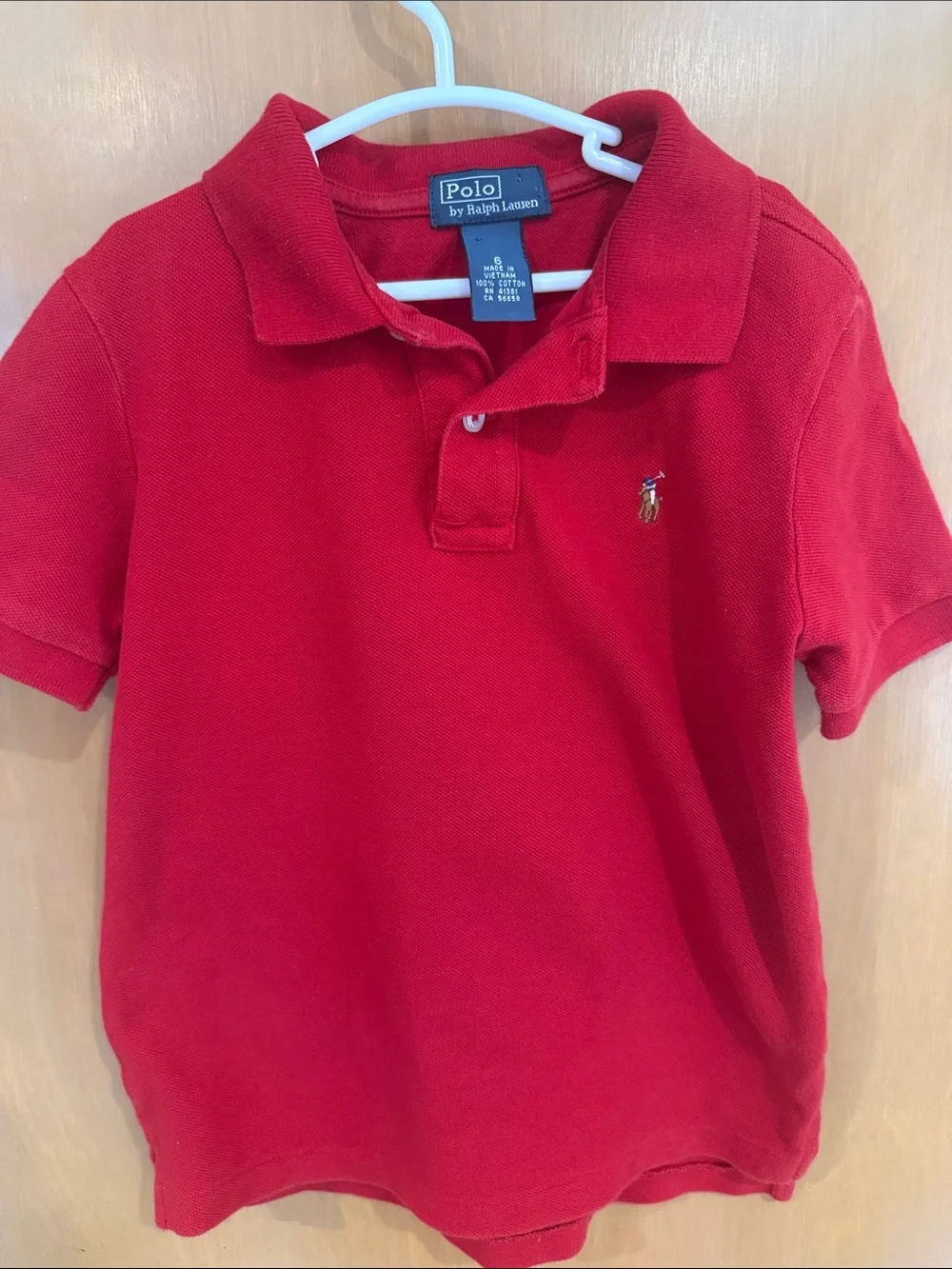 Ralph Lauren Kids Red Polo Shirt with Embroidered Pony